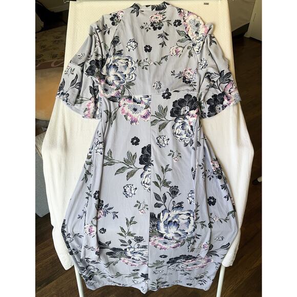 Jessica Simpson Maternity Women Maxi Dress M Lavender Floral Wrap 3/4 Sleeve - Picture 10 of 10